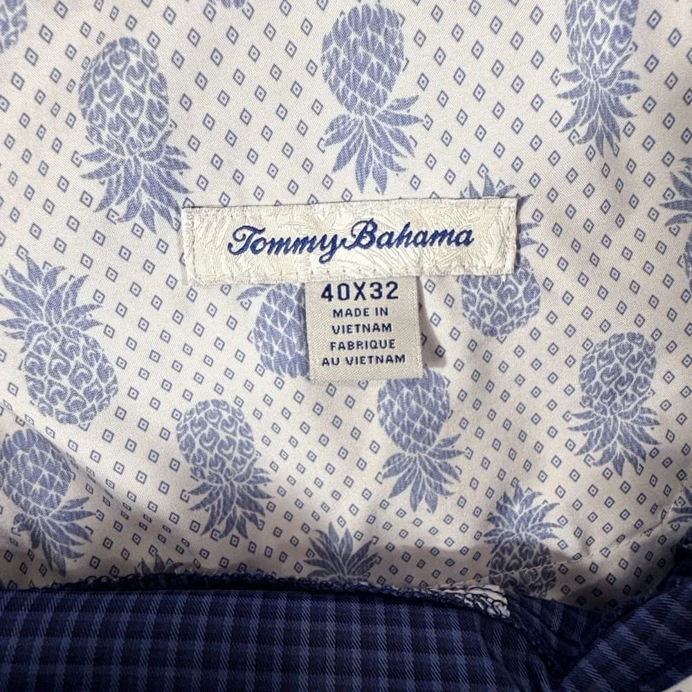 Tommy Bahama Mens 40x32 Pants Island Zone Barbados Pro Vista Check Flat Front